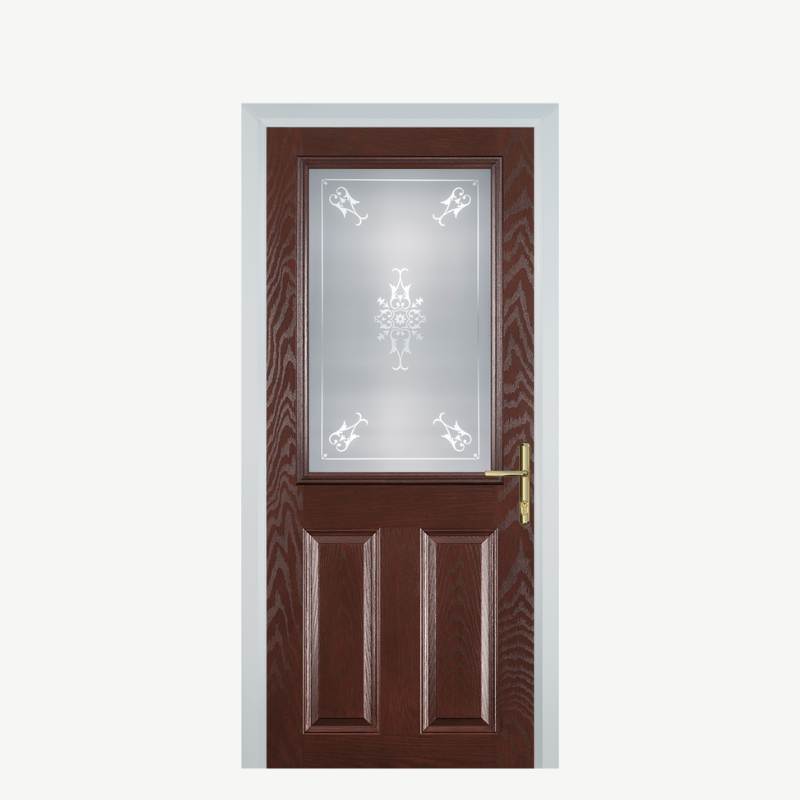 Door F 2 Panel 1 Square Dark Wood Straxton image 0