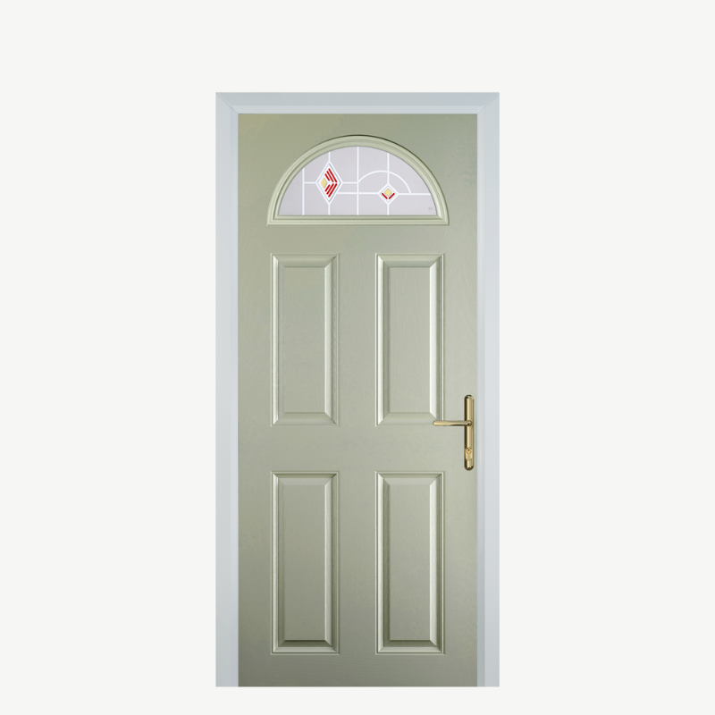 Door D 4 Panel 1 Arch Pebble Grey Murano Red image 0