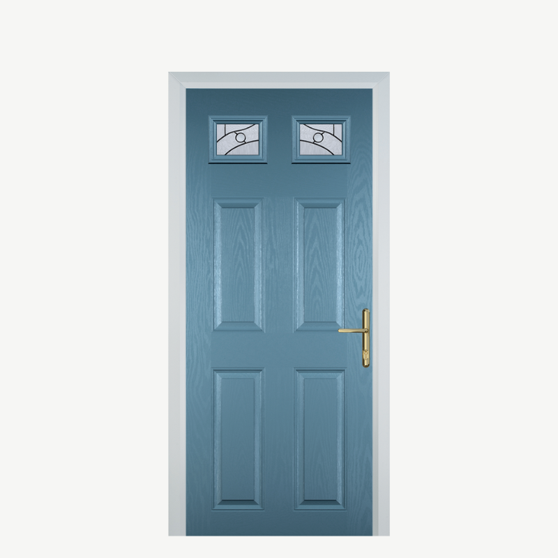 DoorI 4 Panel 2 Square Pastel Blue Zinc Art Abstract image 0