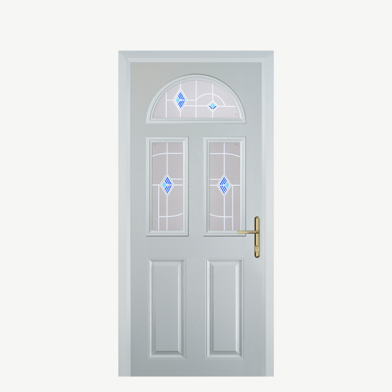 Door G 2 Panel 1 Arch White Murano Blue image 0