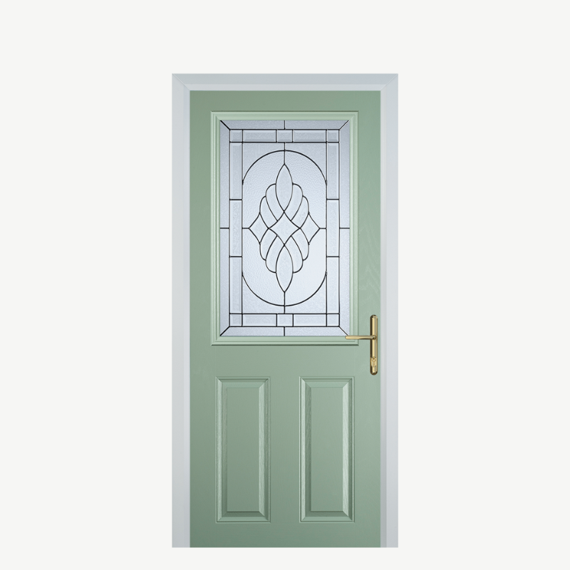 Door F 2 Panel 1 Square Chartwell Green Zinc Art Elegance image 0