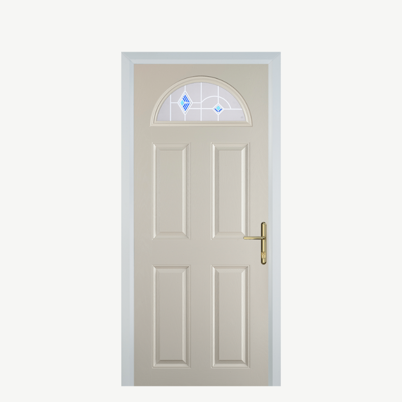 Door D 4 Panel 1 Arch Cream Murano Blue image 0