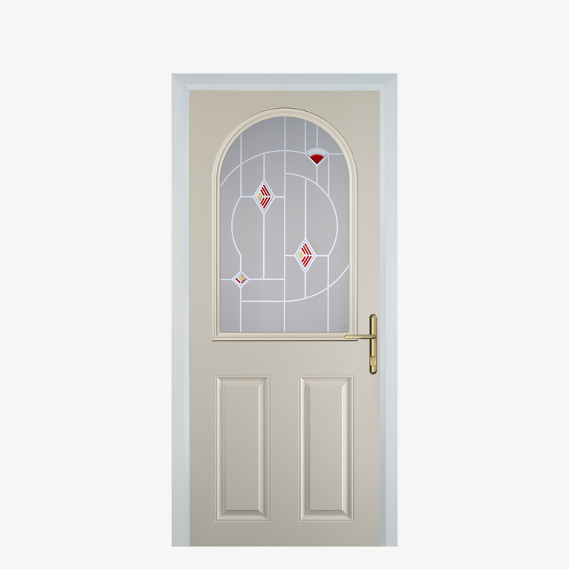 Door E 2 Panel 1 Arch Cream Murano Red image 0
