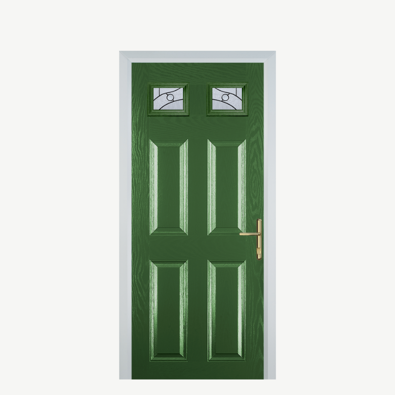 DoorI 4 Panel 2 Square Fern Green Zinc Art Abstract image 0