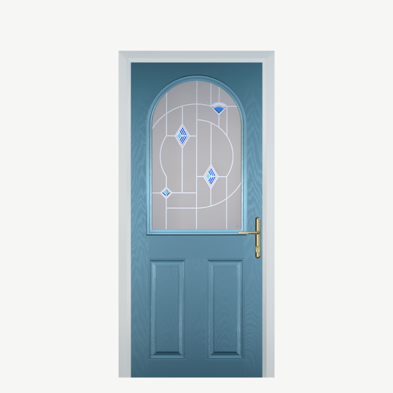 Door E 2 Panel 1 Arch Pastel Blue Murano Blue image 0