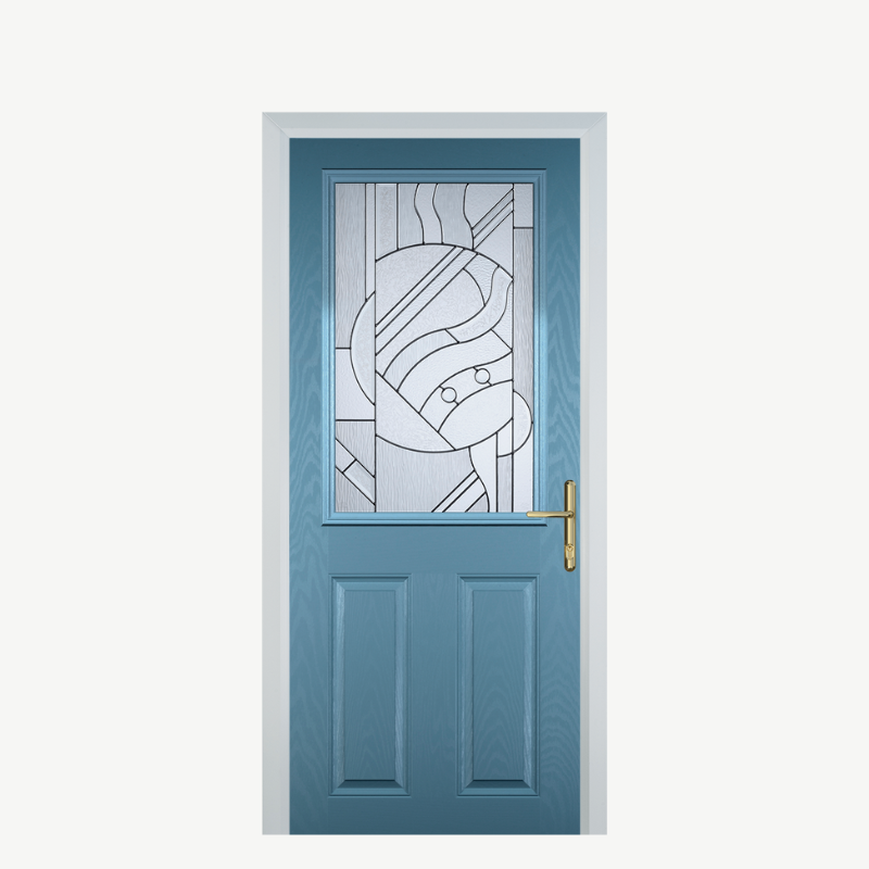 Door F 2 Panel 1 Square Pastel Blue Zinc Art Abstract image 0