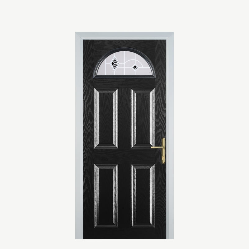 Door D 4 Panel 1 Arch Black Murano Black image 0