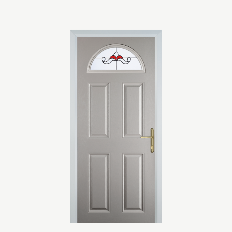 Door D 4 Panel 1 Arch Agate Grey Crystal Bohemia Red image 0