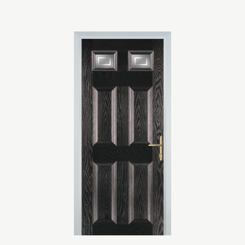 DoorI 4 Panel 2 Square Black Brown Enfield image 0