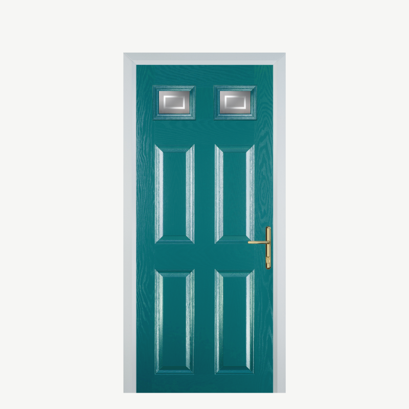 DoorI 4 Panel 2 Square Turquoise Blue Enfield image 0