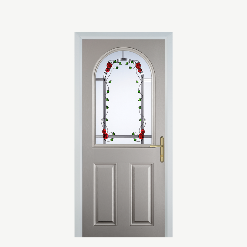 Door E 2 Panel 1 Arch Agate Grey Mackintosh Rose image 0