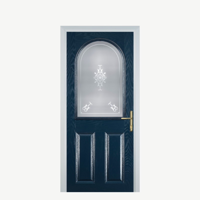 Door E 2 Panel 1 Arch Blue Straxton image 0