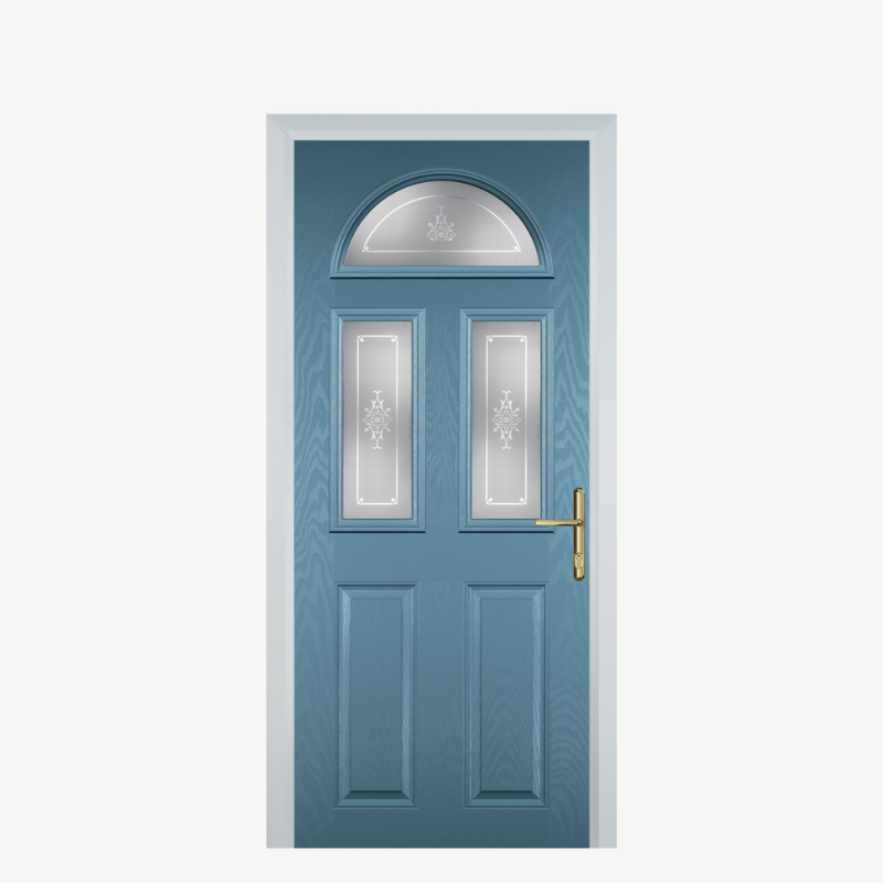 Door G 2 Panel 1 Arch Pastel Blue Straxton image 0