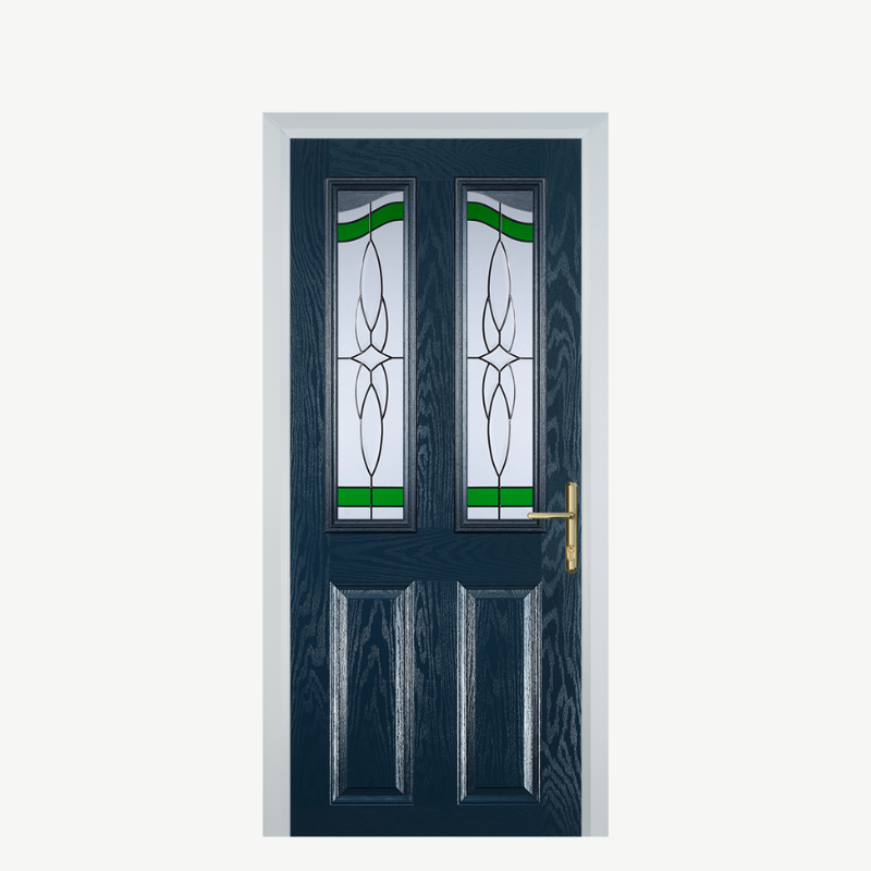 Door B 2 Panel 2 Angle Blue Crystal Harmony Green image 0