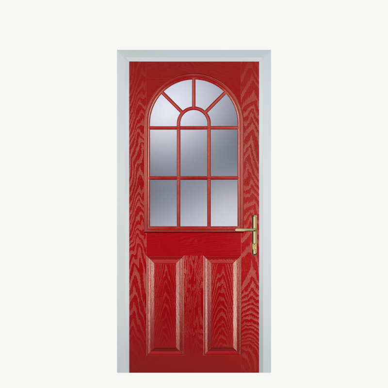 DoorL 2 Panel Sunburst Red image 0