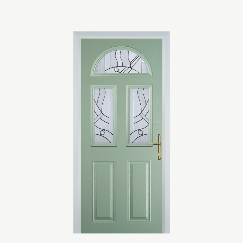 Door G 2 Panel 1 Arch Chartwell Green Zinc Art Abstract image 0