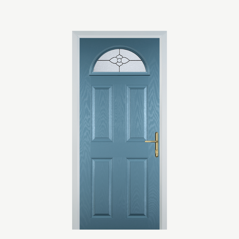 Door D 4 Panel 1 Arch Pastel Blue Finesse image 0