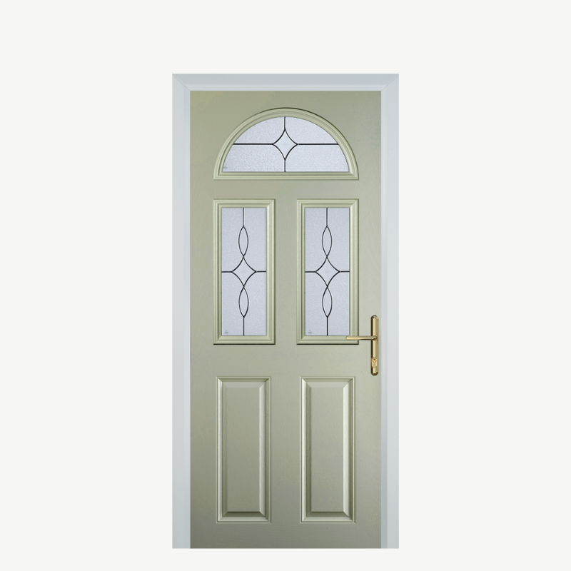 Door G 2 Panel 1 Arch Pebble Grey Flair image 0