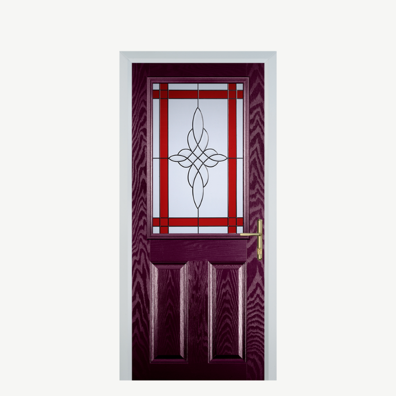 Door F 2 Panel 1 Square Purple Violet Crystal Harmony Red image 0