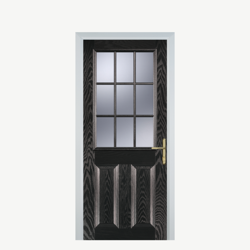 DoorK 2 Panel 1 Grill Black Brown image 0