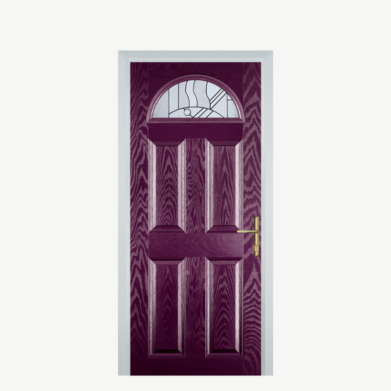 Door D 4 Panel 1 Arch Purple Violet Zinc Art Abstract image 0