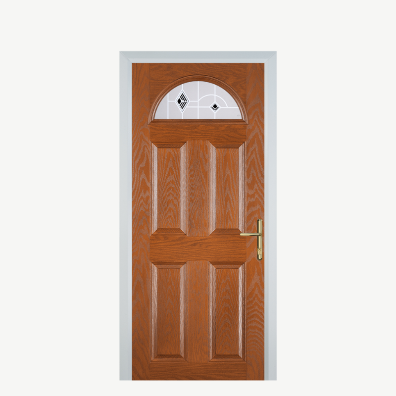 Door D 4 Panel 1 Arch Oak Murano Black image 0