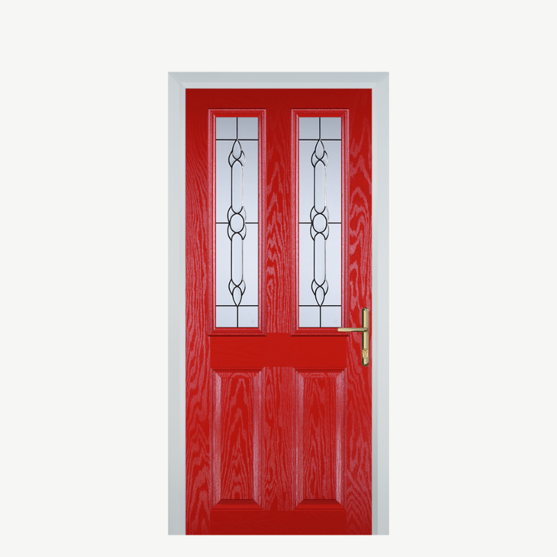 Door C 2 Panel 2 Square Poppy Red (High Gloss) Crystal Bohemia image 0