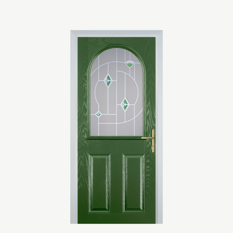 Door E 2 Panel 1 Arch Fern Green Murano Green image 0