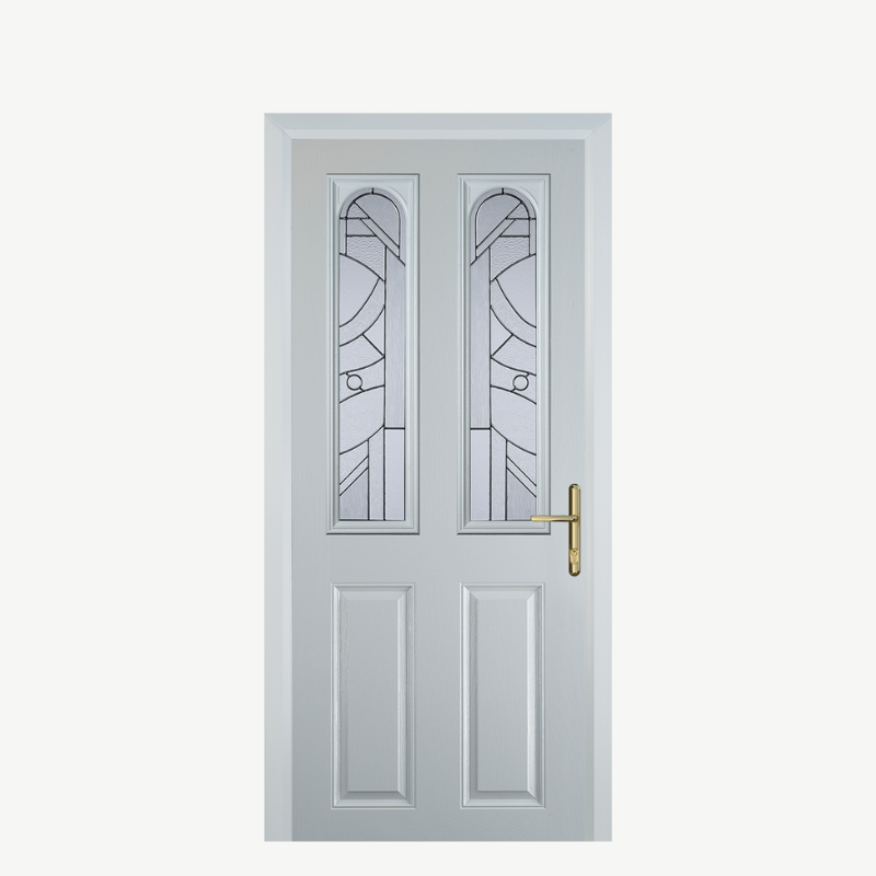 Door C 2 Panel 2 Square White Zinc Art Abstract image 0