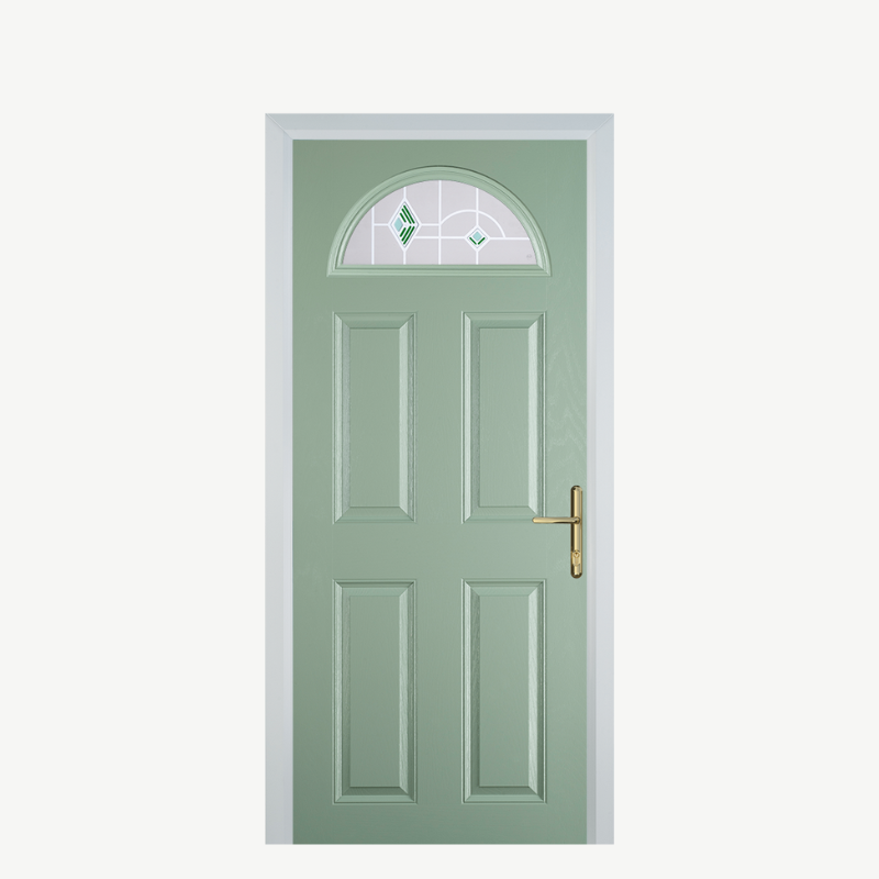 Door D 4 Panel 1 Arch Chartwell Green Murano Green image 0