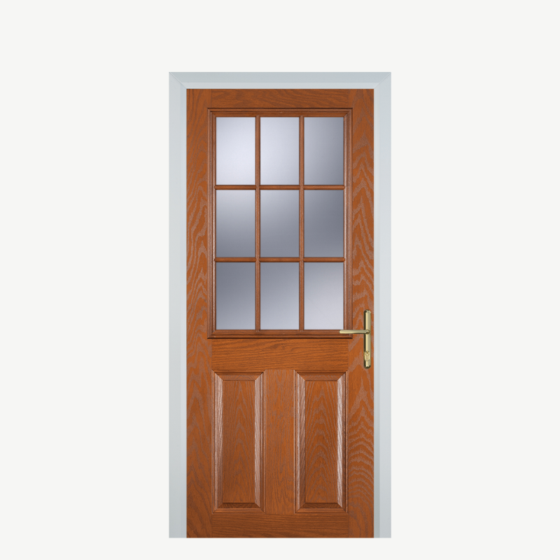 DoorK 2 Panel 1 Grill Oak image 0