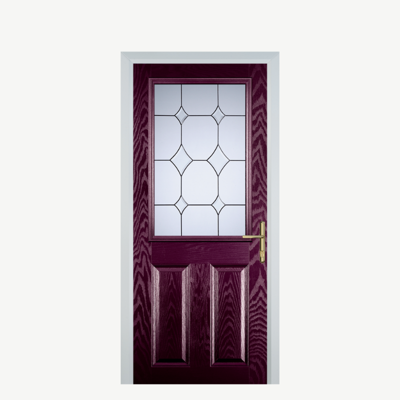 Door F 2 Panel 1 Square Purple Violet Crystal Diamond image 0