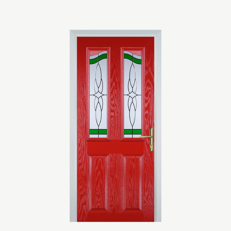 Door B 2 Panel 2 Angle Poppy Red (High Gloss) Crystal Harmony Green image 0