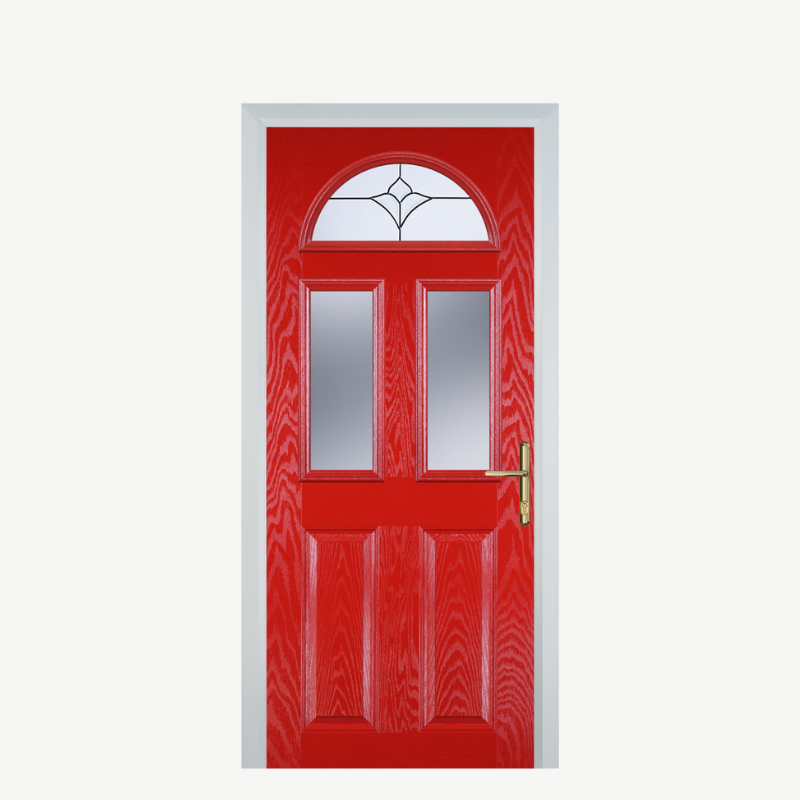 Door G 2 Panel 1 Arch Poppy Red (High Gloss) Crystal Tulip Arch image 0