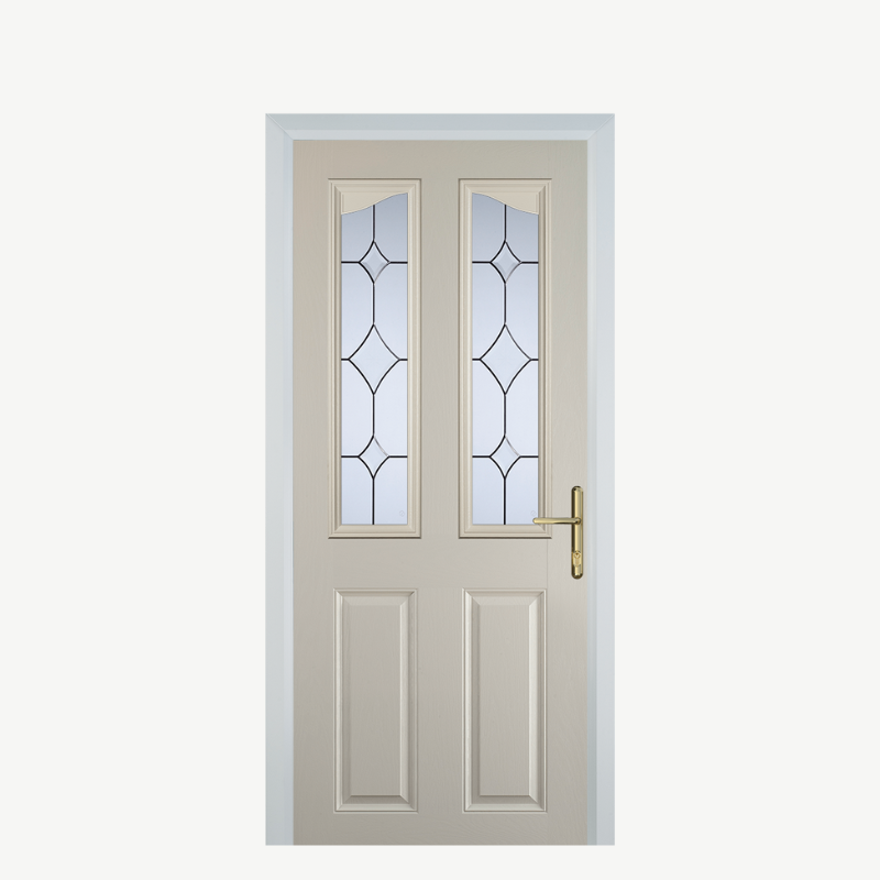 Door B 2 Panel 2 Angle Cream Crystal Diamond image 0