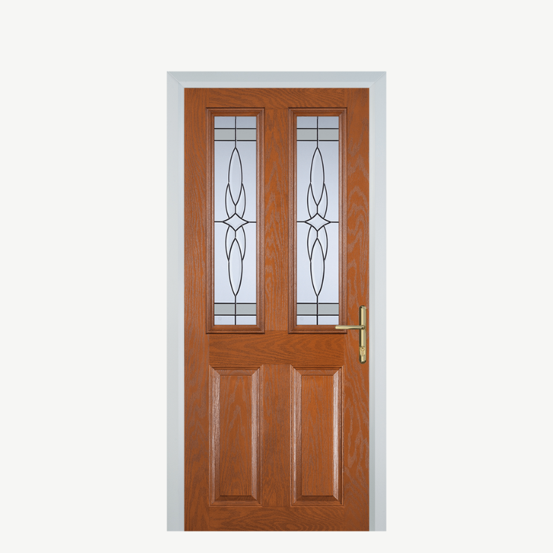 Door C 2 Panel 2 Square Oak Crystal Harmony Frost image 0