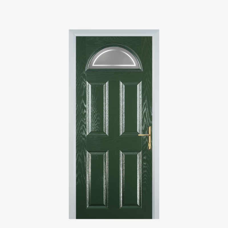 Door D 4 Panel 1 Arch Green Enfield image 0
