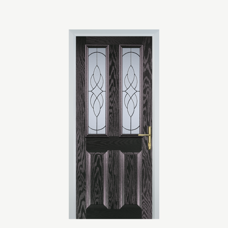 Door C 2 Panel 2 Square Black Brown Zinc Art Elegance image 0