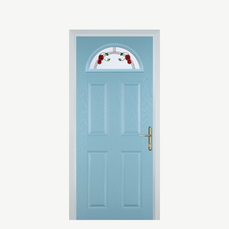 Door D 4 Panel 1 Arch Duck Egg Blue Mackintosh Rose image 0