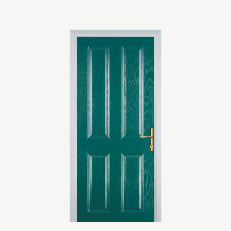 DoorQ 4 Panel Turquoise Blue image 0