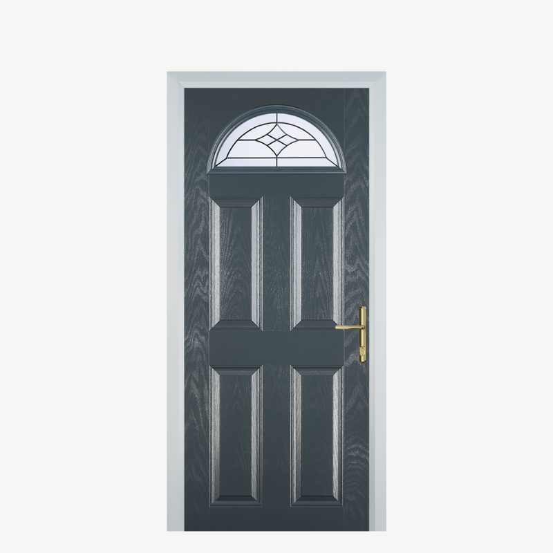 Door D 4 Panel 1 Arch Grey Crystal Harmony Frost image 0