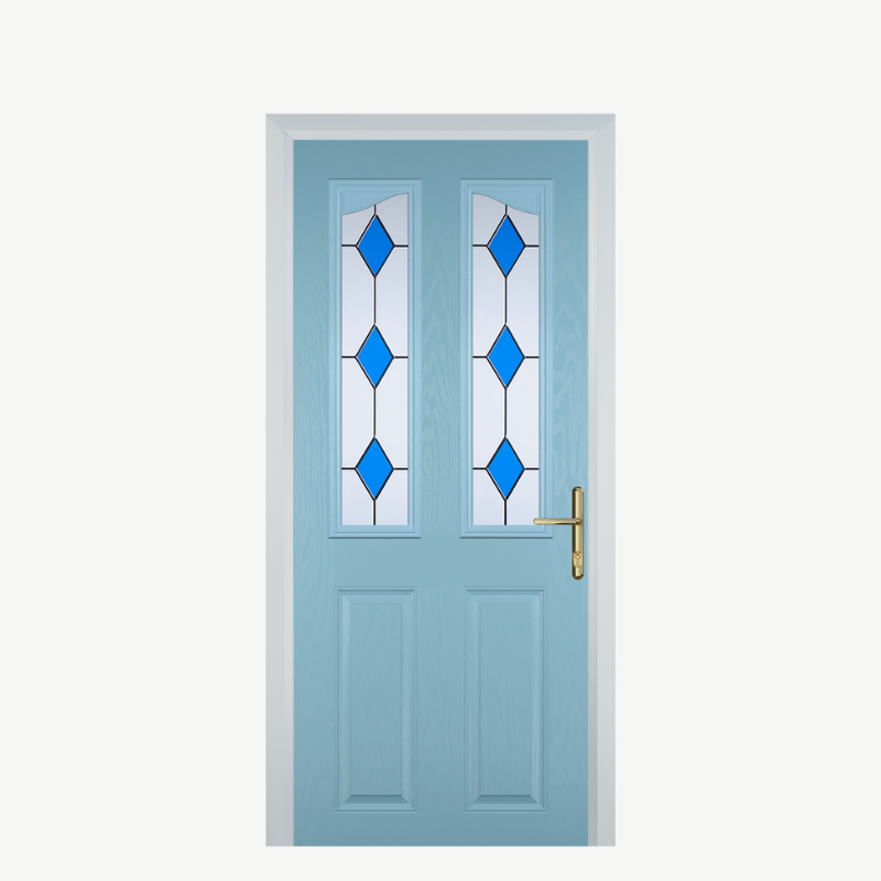 Door B 2 Panel 2 Angle Duck Egg Blue 3 Drop Diamond Blue image 0