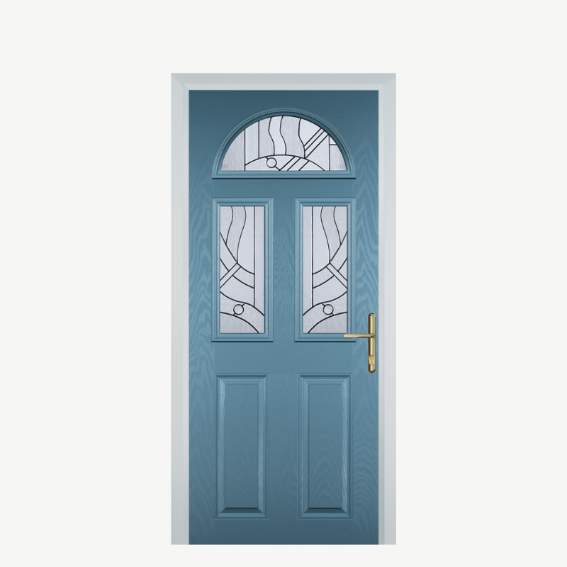 Door G 2 Panel 1 Arch Pastel Blue Zinc Art Abstract image 0