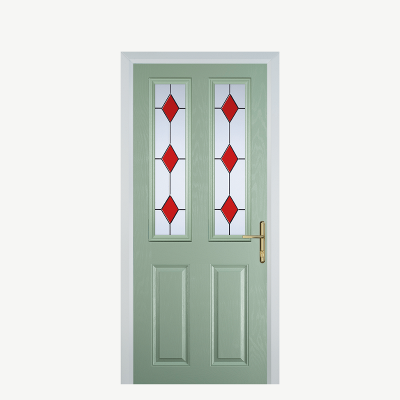Door C 2 Panel 2 Square Chartwell Green 3 Drop Diamond Red – UK ...