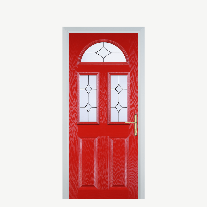Door G 2 Panel 1 Arch Poppy Red (High Gloss) Crystal Diamond image 0