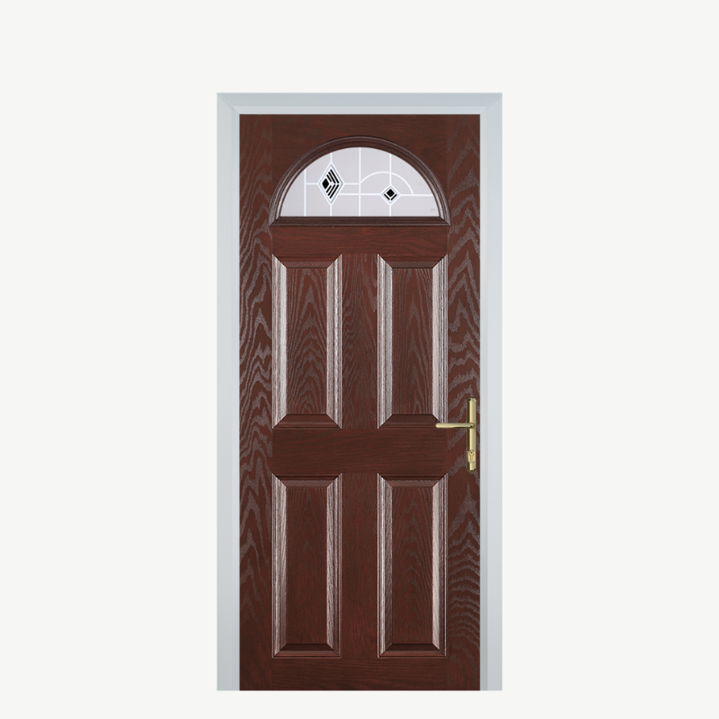 Door D 4 Panel 1 Arch Dark Wood Murano Black image 0