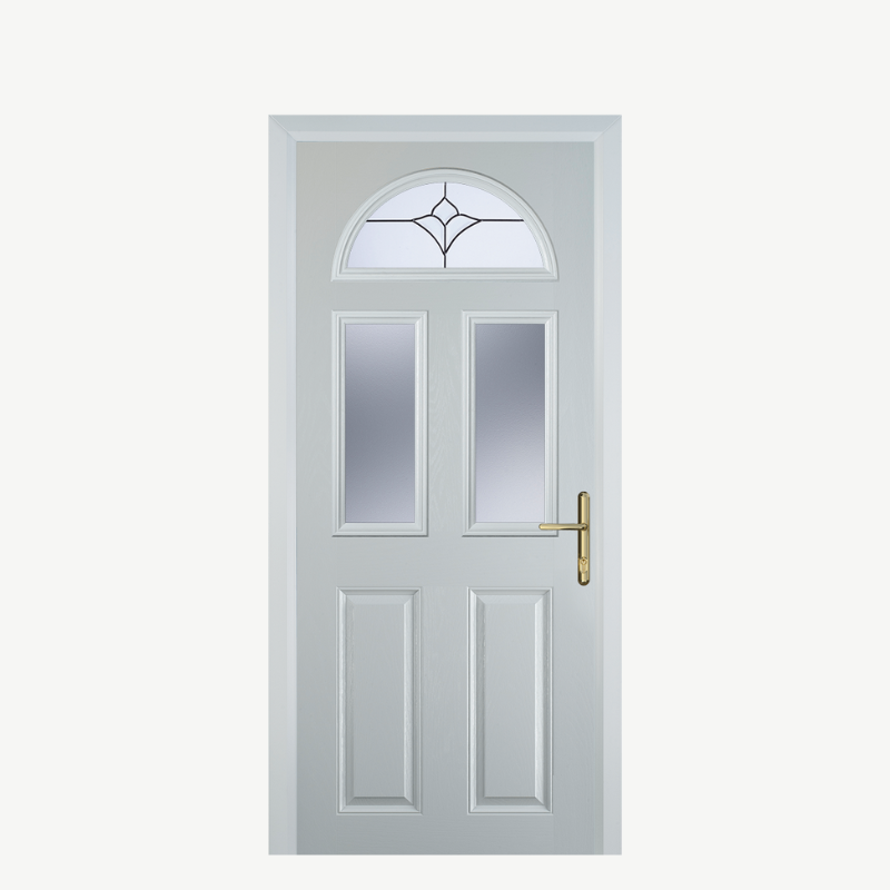 Door G 2 Panel 1 Arch White Crystal Tulip Arch image 0