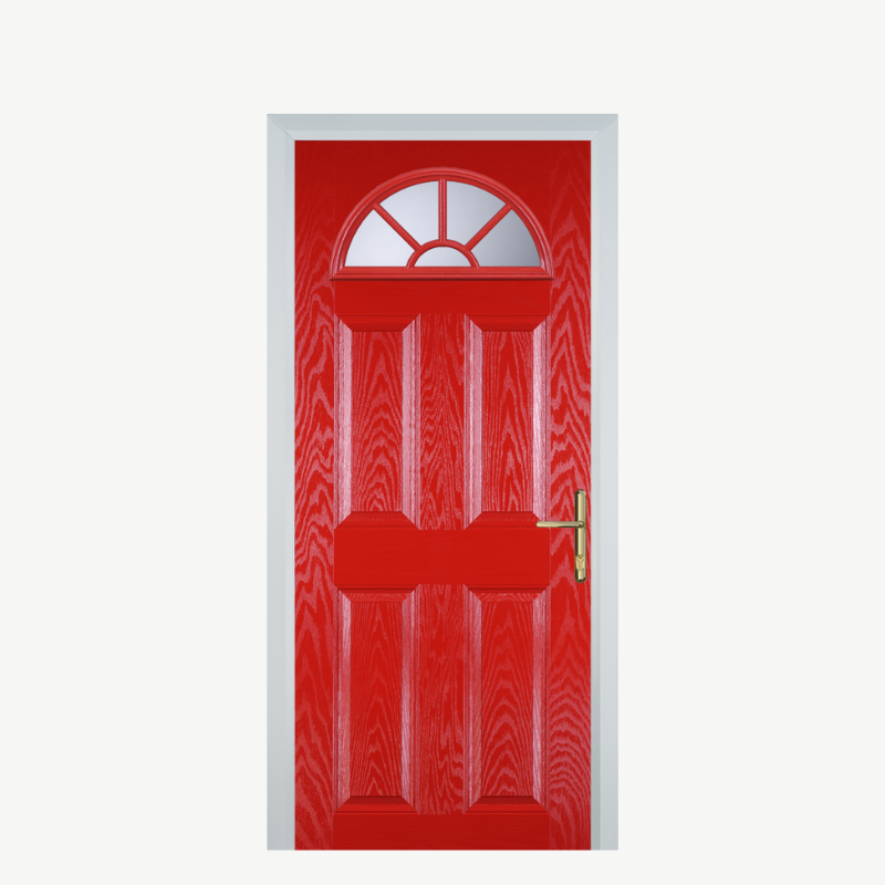 DoorJ 4 Panel 2 Sunburst Poppy Red (High Gloss) image 0