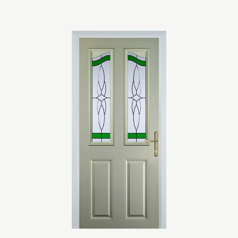 Door B 2 Panel 2 Angle Pebble Grey Crystal Harmony Green image 0