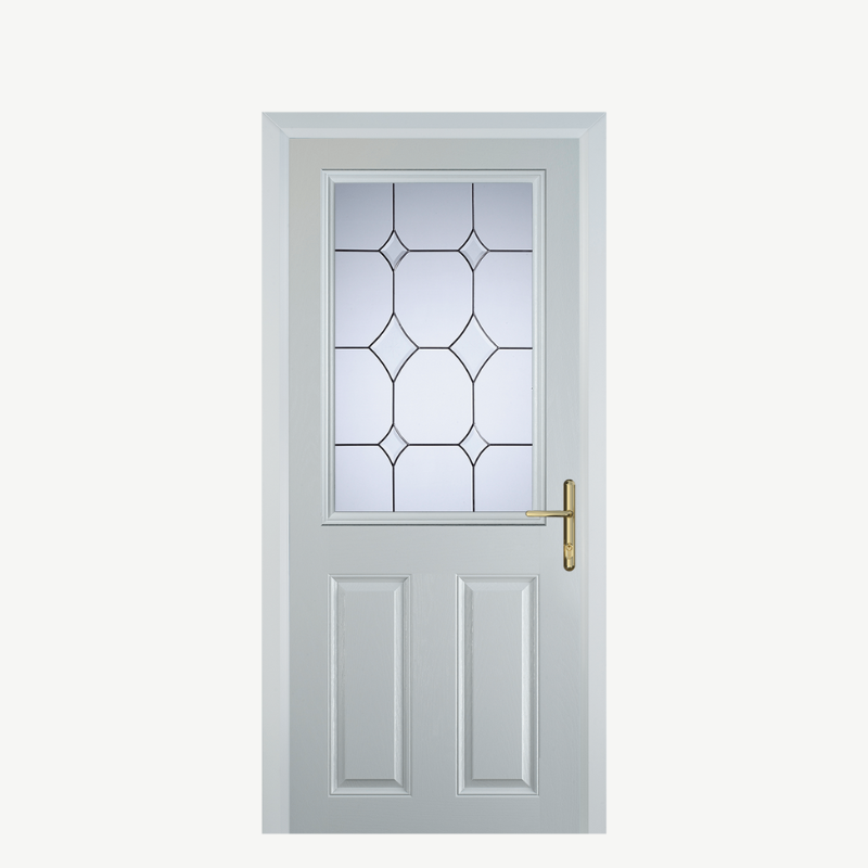 Door F 2 Panel 1 Square White Crystal Diamond image 0